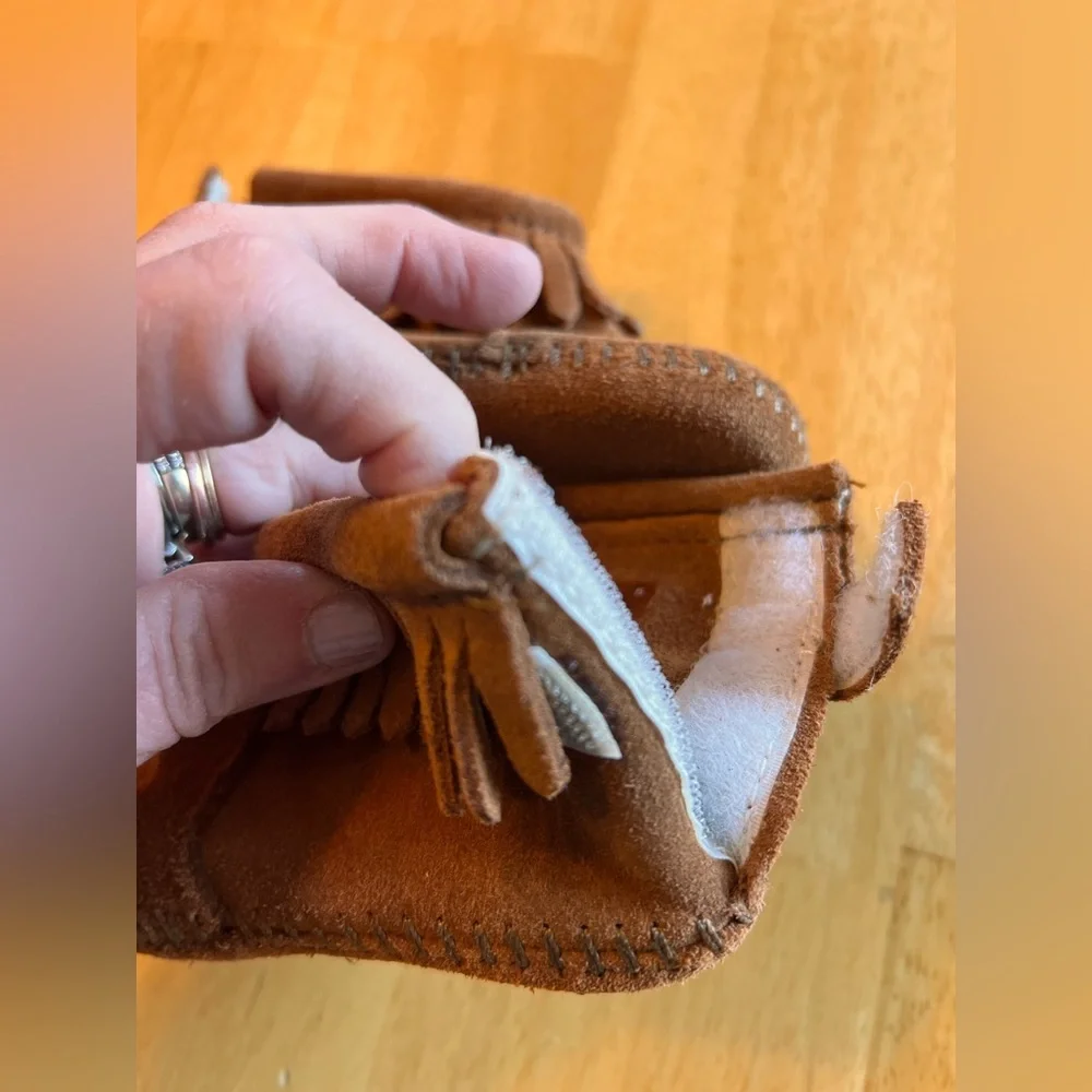 Minnetonka Kids Brown Fringe Moccasins 3